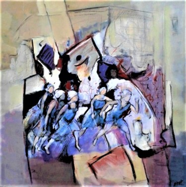 Картина под названием "Mouvements" - Nane, Подлинное произведение искусства, Акрил Установлен на Деревянная рама для носилок