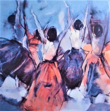 Peinture intitulée "Autour de la danse…" par Nane, Œuvre d'art originale, Acrylique