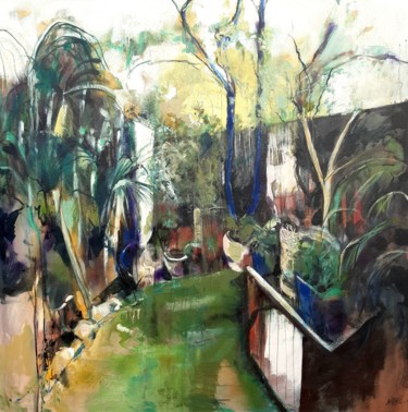 Peinture intitulée "Mon jardin 1" par Nane, Œuvre d'art originale, Acrylique Monté sur Châssis en bois