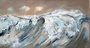 Peinture intitulée "Vagues  océanes" par Nane, Œuvre d'art originale, Acrylique