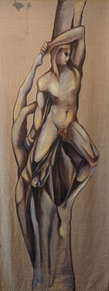 Malerei mit dem Titel "Gigant Ohm" von Frédérique Nanjod, Original-Kunstwerk, Acryl