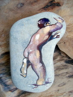 Peinture intitulée "pierres_elfiques_ju…" par Frédérique Nanjod, Œuvre d'art originale, Huile