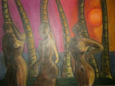 Pintura titulada "mujeres en la noche" por Fernando Millares Basadre, Obra de arte original