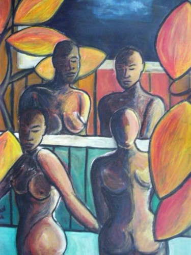 Pintura titulada "4 mujeres" por Fernando Millares Basadre, Obra de arte original