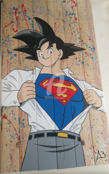 Peinture intitulée "Super Goku" par Nanoab, Œuvre d'art originale, Acrylique