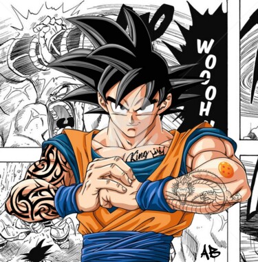 Digital Arts titled "Tattoo Goku" by Nanoab, Original Artwork, Photo Montage