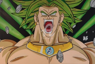 Peinture intitulée "Broly avengers" par Nanoab, Œuvre d'art originale, Bombe aérosol