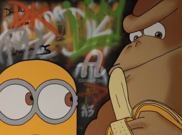 Schilderij getiteld "Banana" door Nanoab, Origineel Kunstwerk, Graffiti