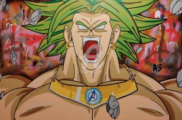 Painting titled "Street Broly" by Nanoab, Original Artwork, Spray paint