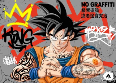 Schilderij getiteld "Goku S" door Nanoab, Origineel Kunstwerk, Digitaal Schilderwerk