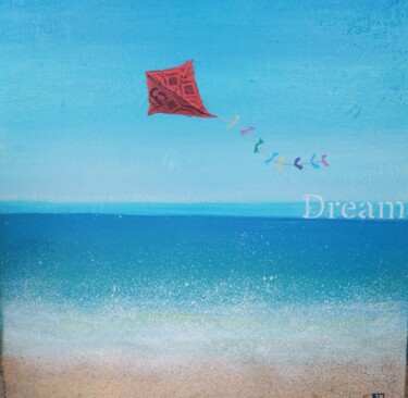 Painting titled "Dream2" by Nanou, Original Artwork, Acrylic Mounted on Wood Stretcher frame