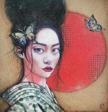 Schilderij getiteld "MIKO" door Nanou, Origineel Kunstwerk, Acryl