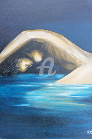 Pintura intitulada ""abyss"" por N3ff, Obras de arte originais, Óleo