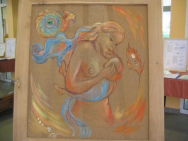 Peinture intitulée "nativité" par Nanou, Œuvre d'art originale, Autre