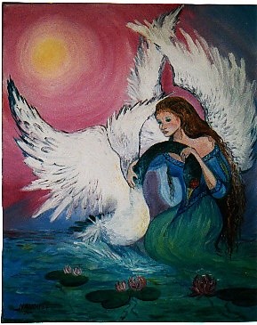 Peinture intitulée "ange de la sagesse" par Nanou, Œuvre d'art originale, Huile