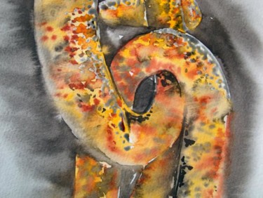 Peinture intitulée "chaine rouillée 1" par Nanou Marange, Œuvre d'art originale