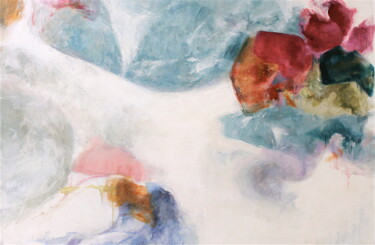 Painting titled "Blossom Evolution" by Naoko Paluszak, Original Artwork, Oil Mounted on Wood Stretcher frame
