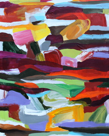 Pittura intitolato "Field of Color" da Naoko Paluszak, Opera d'arte originale, Acrilico Montato su Telaio per barella in leg…