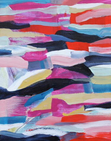 Painting titled "Field of Color IV" by Naoko Paluszak, Original Artwork, Acrylic Mounted on Wood Stretcher frame