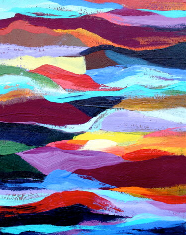 Painting titled "Field of Color V" by Naoko Paluszak, Original Artwork, Acrylic Mounted on Wood Stretcher frame