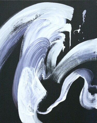 Painting titled "Blue Senses XIII" by Naoko Paluszak, Original Artwork, Acrylic Mounted on Wood Stretcher frame
