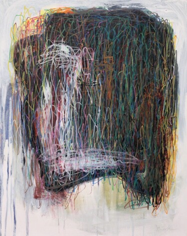 Painting titled "Threads" by Naoko Paluszak, Original Artwork, Acrylic Mounted on Wood Stretcher frame