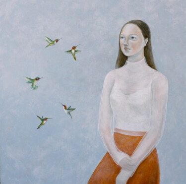 Entranced Painting titled "Entranced" by Naoko Paluszak, Original Art, Oil Mounted on Stretcher frame