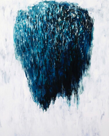 Peinture intitulée "Blue Senses XII" par Naoko Paluszak, Œuvre d'art originale, Huile