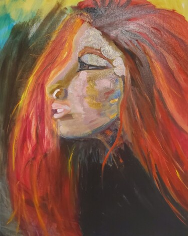 Schilderij getiteld "Wild Woman Becoming" door Naomi Czupryna, Origineel Kunstwerk, Olie