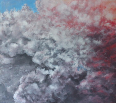 Painting titled "Nuages, sujet 1" by Naomi Dewdney, Original Artwork, Acrylic