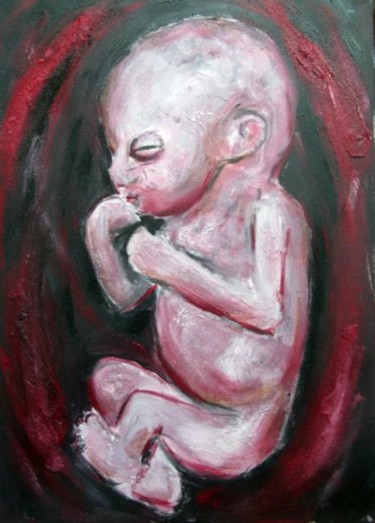 Painting titled "Doll II - Foetus" by Narcisse Steiner, Original Artwork, Oil