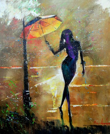 Peinture intitulée "Rainy (50x60cm, oil…" par Narek Jaghacpanyan, Œuvre d'art originale, Huile Monté sur Châssis en bois