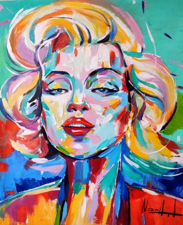 Pintura intitulada "Marilyn Monroe (50x…" por Narek Jaghacpanyan, Obras de arte originais, Óleo Montado em Armação em madeira