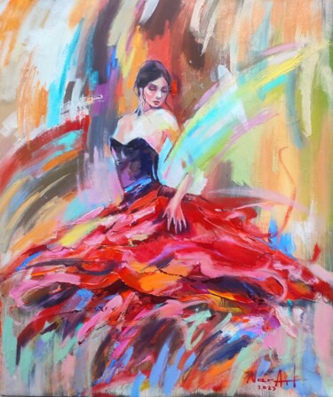 Schilderij getiteld "Spanish dance (50x6…" door Narek Jaghacpanyan, Origineel Kunstwerk, Olie Gemonteerd op Frame voor houte…