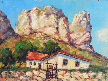 Painting titled "Rocks (40x30cm, oil…" by Narek, Original Artwork, Oil Mounted on Wood Stretcher frame