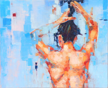 Pintura titulada "Bathing" por Narek, Obra de arte original, Oleo Montado en Bastidor de camilla de madera