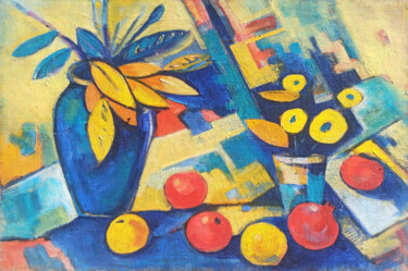 Ζωγραφική με τίτλο "Still life" από Narek, Αυθεντικά έργα τέχνης, Λάδι Τοποθετήθηκε στο Ξύλινο φορείο σκελετό