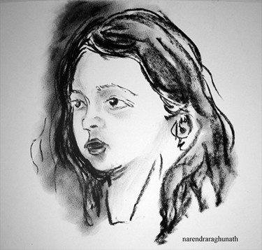 Drawing titled "charcoal on paper" by Narendraraghunath, Original Artwork