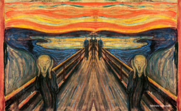 Pintura intitulada "the-scream-web.jpg" por Narendraraghunath, Obras de arte originais