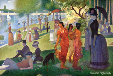 Painting titled "seuret-ravi-varma.j…" by Narendraraghunath, Original Artwork
