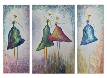 Pintura intitulada "Ballerinas" por Narine Vardanyan (Narin), Obras de arte originais, Acrílico Montado em Armação em madeira