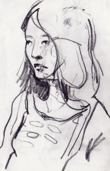 Drawing titled "Yoko" by Narine Grigoryan, Original Artwork