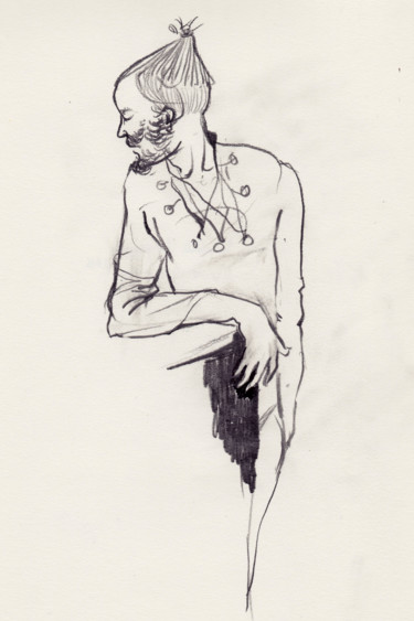 Drawing titled "Onion man (Basel)" by Narine Grigoryan, Original Artwork