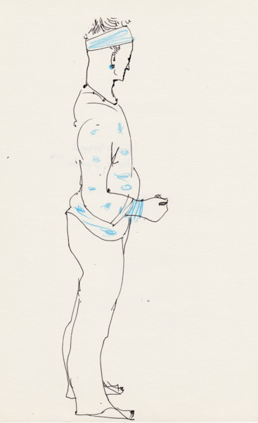Drawing titled "Man from the Marais…" by Narine Grigoryan, Original Artwork