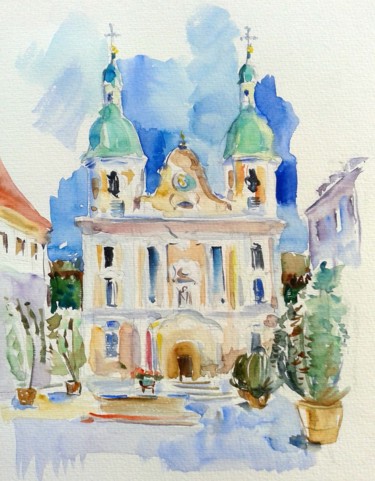 Malerei mit dem Titel "Arlesheimer Dom (Sw…" von Narine Grigoryan, Original-Kunstwerk