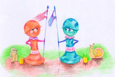 Drawing titled "Children's Chess Bo…" by Narine Grigoryan, Original Artwork