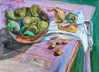 Peinture intitulée "Pears" par Narine Grigoryan, Œuvre d'art originale
