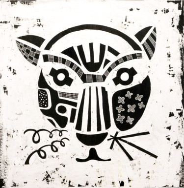 Tiger Peinture intitulée "Tiger" par Elena Naritsyna, Œuvre d'art originale, Encre