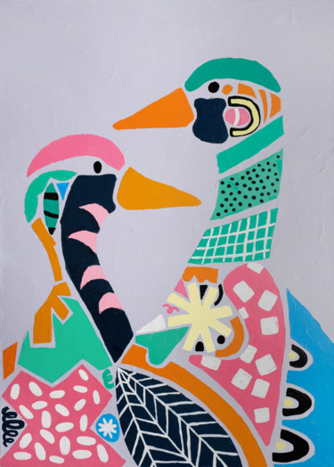 Together Peinture intitulée "Together" par Elena Naritsyna, Œuvre d'art originale, Acrylique