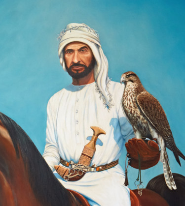 Peinture intitulée "Sheikh Zayed Bin Su…" par Vladimir Narykov, Œuvre d'art originale, Huile